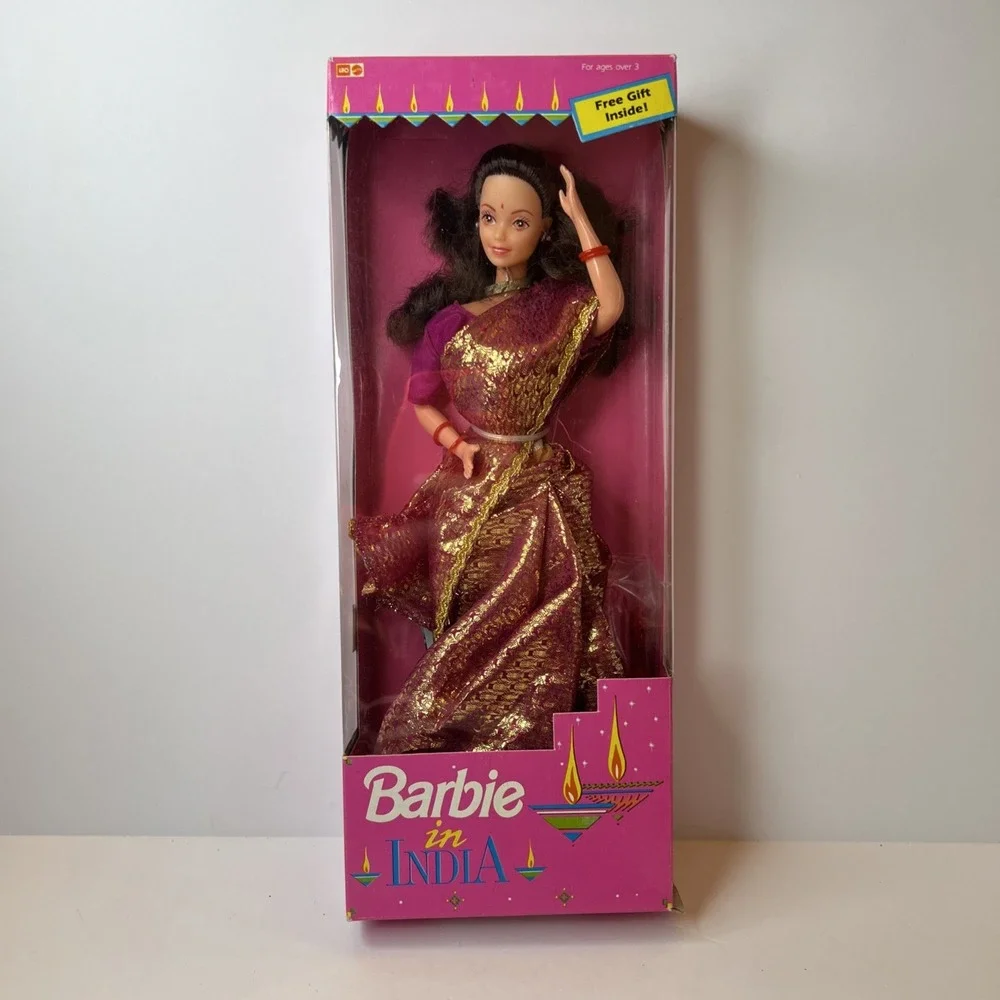 1993 Barbie in India Purple Gold Sari Mattel India Foreign Issue NIB Vintage